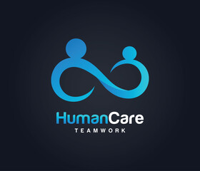 People logo, human with infinity icon combination, people Logo