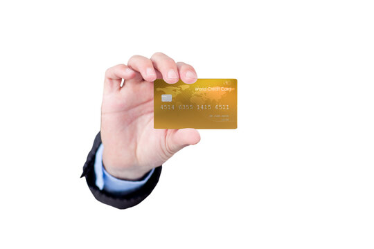 Cropped image of human hand showing bank card