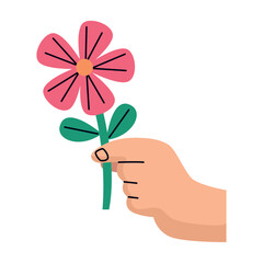 hand lifting flower