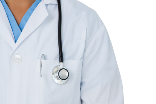 Doctor standing with stethoscope 