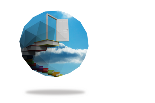 Open door on abstract screen  - Powered by Adobe