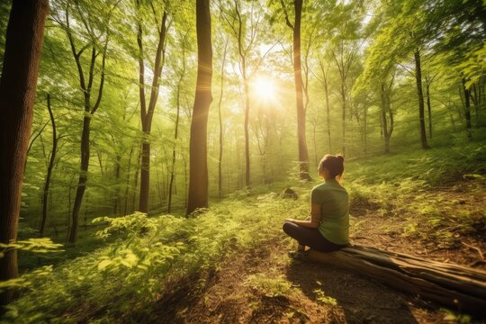 image that highlights the benefits of spending time in nature for mental health and stress reduction  