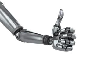 Rolgordijnen Robot hand with hand gesture © vectorfusionart
