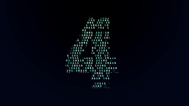 Countdown Numbers 9-1 with binary effect