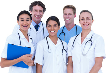 Portrait of happy doctors team
