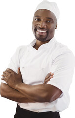 Portrait of smiling chef with arms crossed