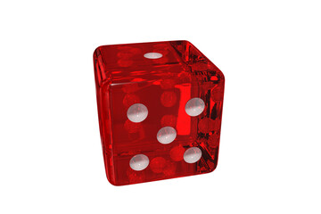 Computer generated image of 3D glass dice