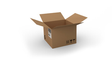 Obraz premium 3D image of open courier box