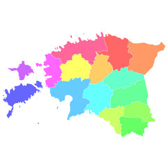エストニア　地図　カラフル　アイコン