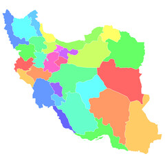 イラン　地図　カラフル　アイコン