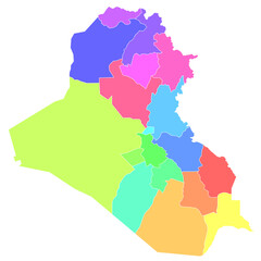 イラク　地図　カラフル　アイコン