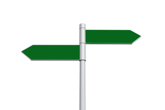 Green signpost