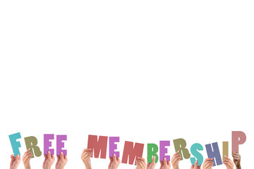 Hands holding up free membership