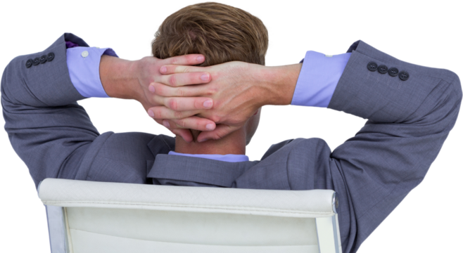 Relaxed businessman extended on a chair