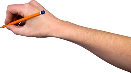 Rolgordijnen Hand with yellow pencil © vectorfusionart