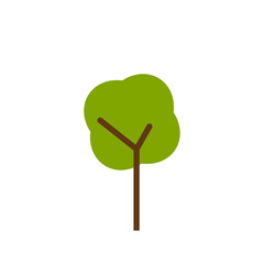 Color trees isolated on transparent background. PNG file.