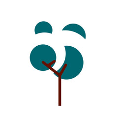 Color trees isolated on transparent background. PNG file.