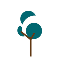 Color trees isolated on transparent background. PNG file.