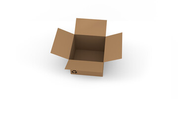 3D image of open cardboard box