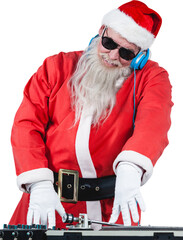 DJ Santa Claus mixing sound