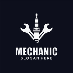 Mechanical technology logo, gear and piston combination logo symbol. engine parts
