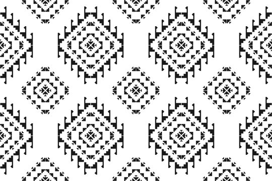 Geometric ethnic seamless pattern traditional. Aztec ethnic ornament print. Tribal pattern style. Design for background, fabric, clothing, carpet, textile, batik, embroidery.