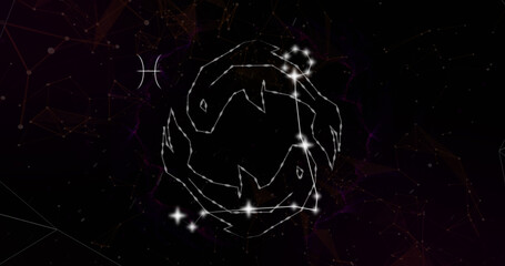 Image of pisces star sign with glowing stars
