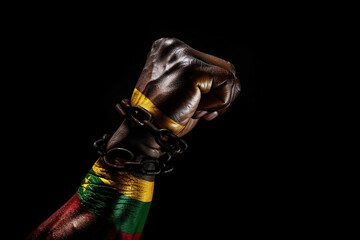 fist representing south africa liberation, generated AI technology