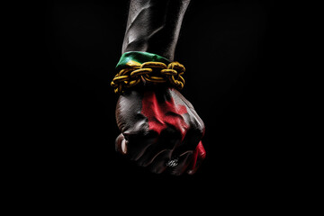 Fototapeta na wymiar fist representing south africa liberation, generated AI technology