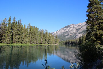 Calm Bow River, Banff National Park, Alberta