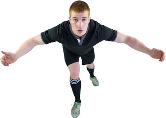 Rugby player tackling the opponent