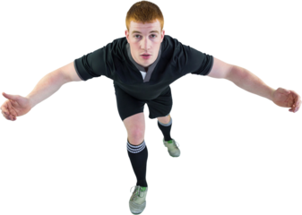 Rugby player tackling the opponent