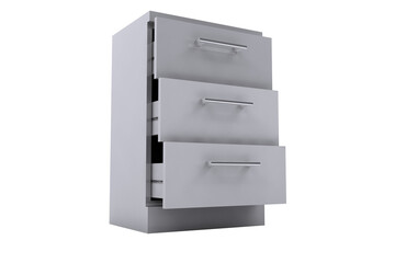 Composite image of open storage compartments