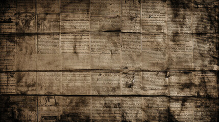 Naklejka premium vintage newspaper texture, generated ai technology