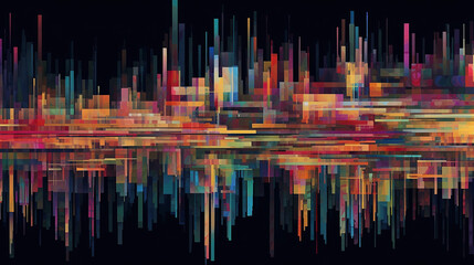 A pixel pattern of a digital glitch, generated ai technology