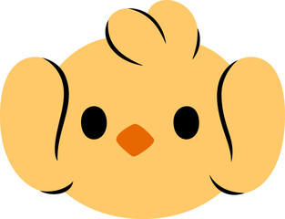 Easter Day Chicken Hand Drawn Flat Illustration