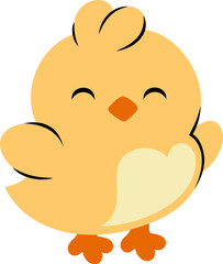 Easter Day Chicken Hand Drawn Flat Illustration