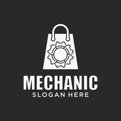 Auto parts discount logo, mechanic logo, spare parts combination logo, auto parts logo.