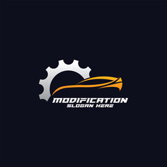 Mechanical technology logo, gear and piston combination logo symbol. engine parts