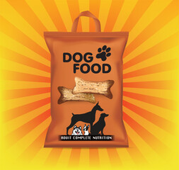 Dog food packaging design.illustration vector