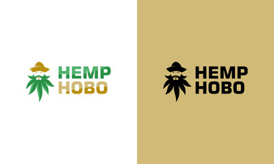 illustration vector graphic logo designs. mascot, logogram, pictogram logo hemp hobo