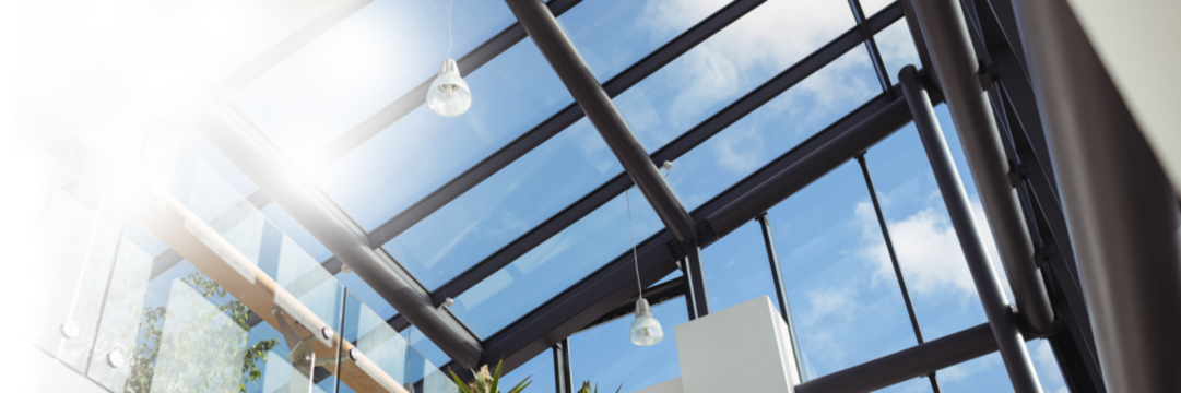 Low angle view of skylight