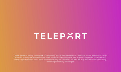 illustration vector graphic logo designs. logotype, typography logo  for TELEPORT with O as icon
