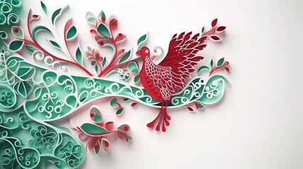 Obraz premium Portugal freedom illustration, papercut art, generated AI technology