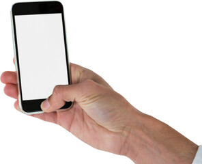 Cropped image of person holding mobile phone