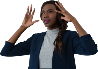 Close-up of frustrated businesswoman