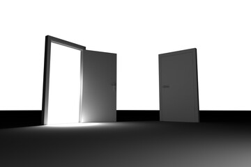 3d composition of doors