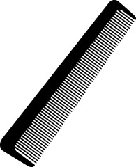 Black comb for styling and combing hair isolated on white background logo design. Hair care, combing, styling. Hair Brush graphic icon. Barbershop symbols design  illustration.