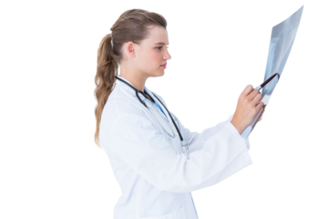 Focus doctor looking at X-Rays