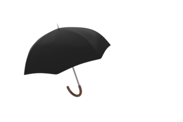 Digitally composite image of black umbrella